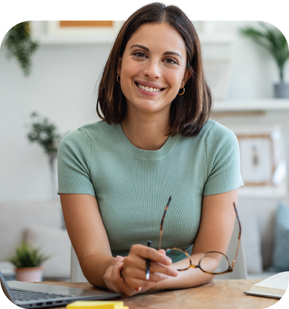 Woman psychiatrist smiling while looking at the camera